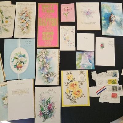 Vintage Wedding Cards, Used Stamps