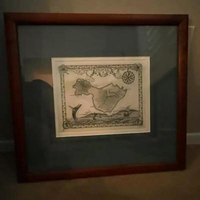 The Island of Mowee by Steve Strickland, Limited Edition Drypoint Engraving, Framed 19”x17”