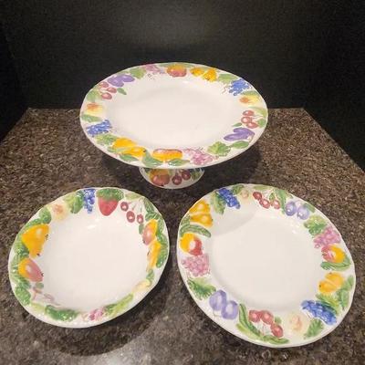 Mesa International Fruit Bouquet Dinnerware And Cake Stand
