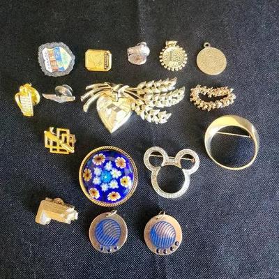 Fun Collection Of Gold & Silver Charms, Brooches, Disney, Planes, Canada