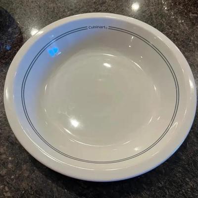 Cream with Blue Stripe Cuisinart Chef's Classic 9-inch Deep Dish Pie Pan