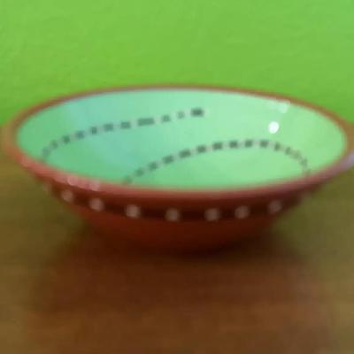 Small Green And Terra Cotta Bowl   