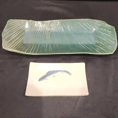 Ceramic Banana Leaf-shaped Serving Plate & Fish Platter Dish