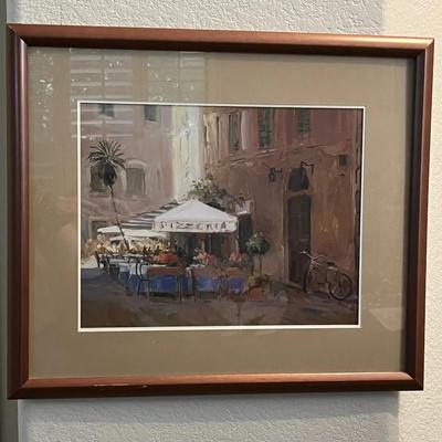 Café Roma by Allayn Stevens Framed Art 17”x20” Picture