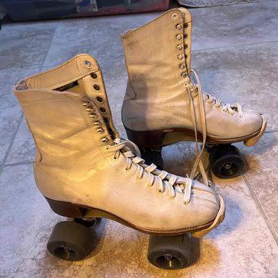 Vintage Hyde Athletic Shoe Chicago Roller Skates Co, White Leather, Size 5