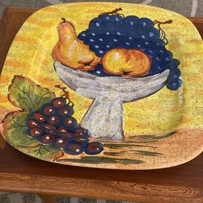 Decorative Platter - Painted Picture of Fruit - Can be Used as Serveware or Decor