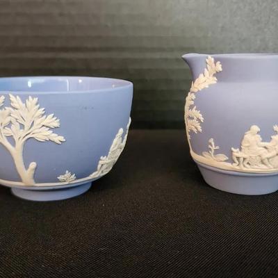 Set Of (2) Wedgwood Jasperware Pieces, Cup And Creamer 