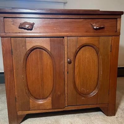 Wooden Dresser With Leaf Handles