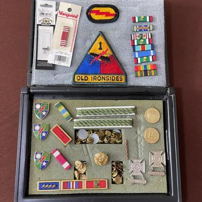 US Army 1st Armored Division "Old Ironsides" Patch, Insignia, and Mixed Ribbons