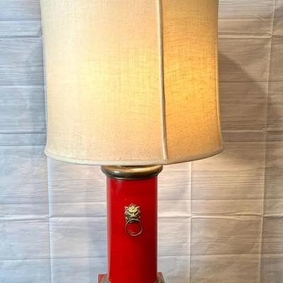 Red Lord & Taylor Lion Lamp