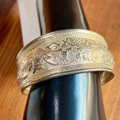 Sterling Silver Detailed Scrolled Bracelet