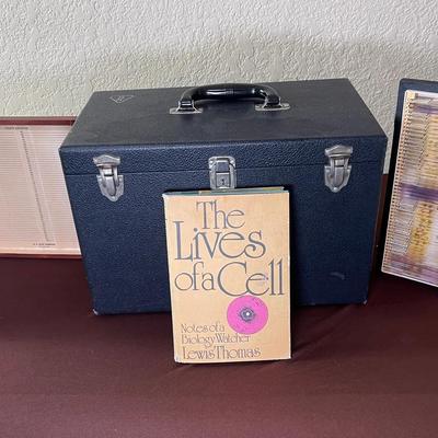 The Lives of a Cell: Vintage Bausch & Lomb Portable Microscope, Slides, & Scientific Literature 