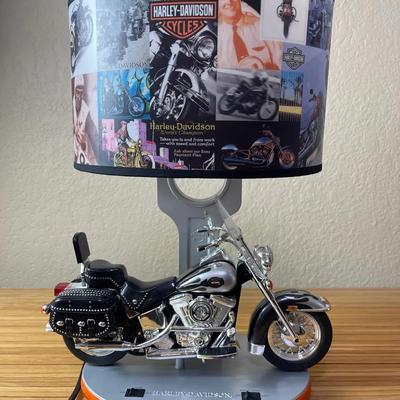 Harley-Davidson Motorcycle Desk Lamp with Photo Shade