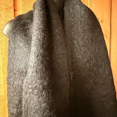 Luxury 100% Black Mohair Scarf / Shawl - Soft & Cozy Statement Piece