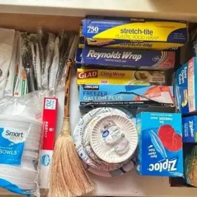 EAT127 - Huge Lot of Paper Goods and Ziploc Bags