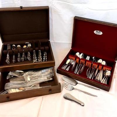 EAT089- Vintage Stainless Steel Japan Silverware Sets in Storage Cases