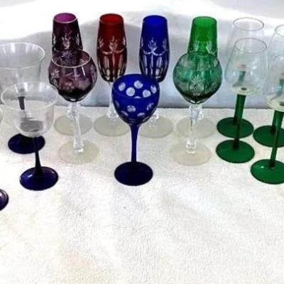 EAT038- Vintage Colorful Fashionable Wine And Martini Glasses