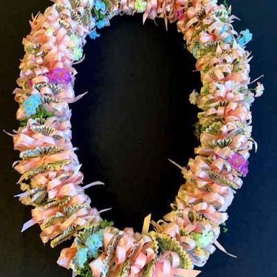 EAT039- Beautiful Handcrafted One of a Kind Money Lei / Garland $40 - $50 in Bills
