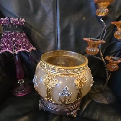 EAT359 - Two Candle Holders and A Vase 