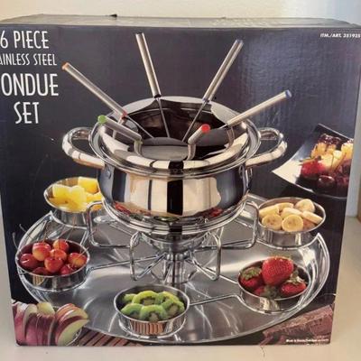 EAT254 - 16 Piece Stainless Steel Fondue Set 