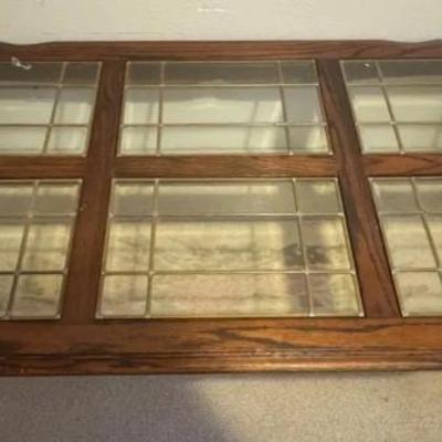 EAT331 - Wood coffee table with glass see-through panels 