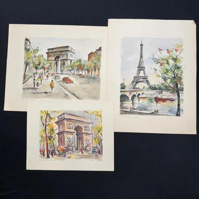 More Paris Prints - Signed by G. Lelong
