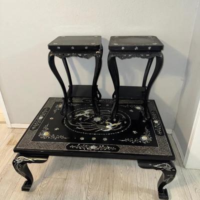 Oriental Black Lacquer Tables