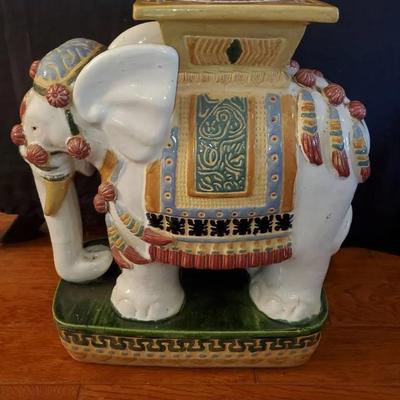 Large Ceramic Asian Elephant Plant Stand