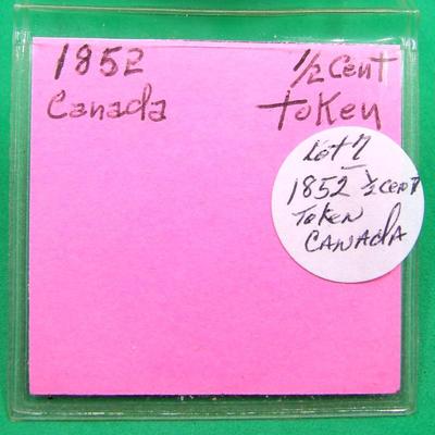 1852 Canidian Half Cent 
