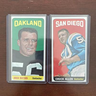 1965 Topps Football Cards. Arch Matsos and Chuck Allen