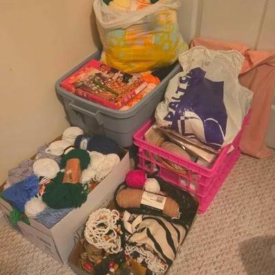 Yarn Cleanout , Including Crafting Beads , Fabric And More