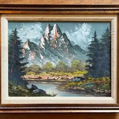 Arthur Duvalle Signed Oil on Canvas Alpine Landscape 