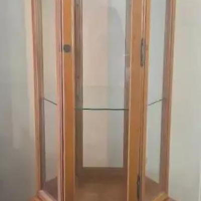 Hexagon Curio Cabinet With Bottom Storage