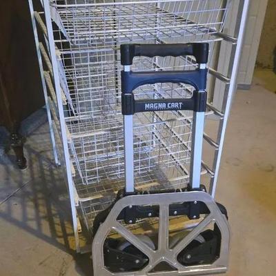 Four Metal Shelving Storage Unit With Magna Cart