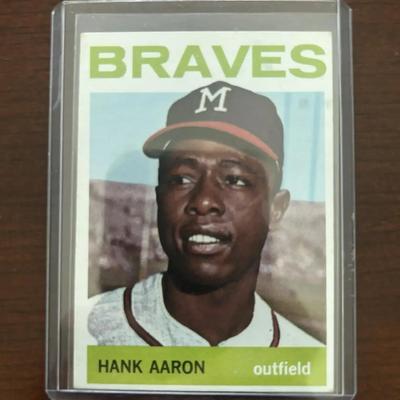 1964 Topps Baseball Card. Hank Aaron - Milwaukee Braves. Card Number 300