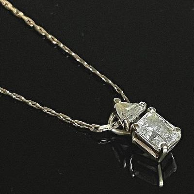 14K Yellow Gold Two Diamond Pendant on 14K Chain