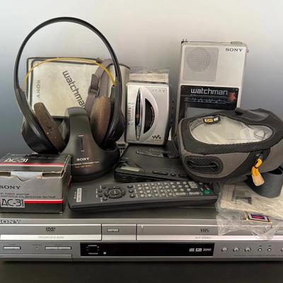Vintage Sony Electronics With Walkman, Discman, Watchman, VHD/DVD, Etc