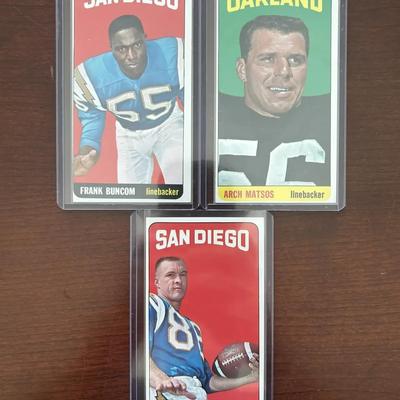 1965 Topps Football Cards. Don Norton, Frank Buncom, Arch Matsos