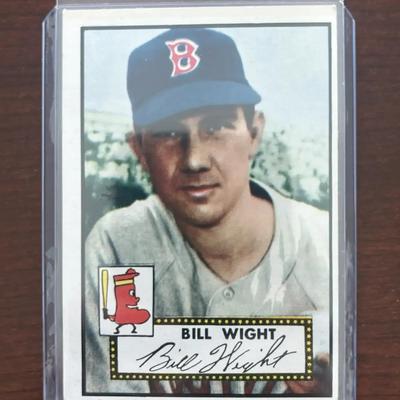 1952 Topps Baseball Card.  Bill Wight - Boston Red Sox. #177