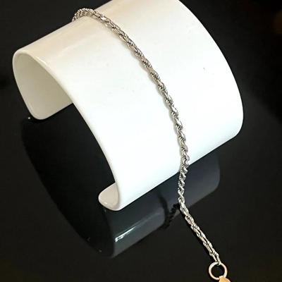 14K Two Tone Gold Rope Bracelet 