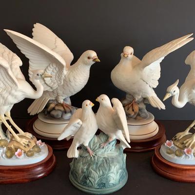 Japanese White Bisque Bird Collection Andrea By Sadek And Amico Music Box