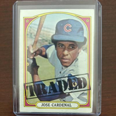 1972 Topps Baseball Card. Jose Cardenal - Traded. High Number Card - 757