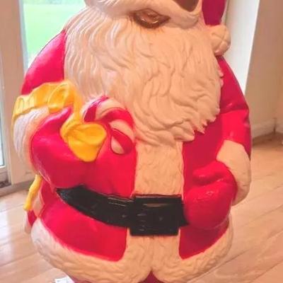 Christmas Vintage Grand Venture Lighted Santa Claus Blow Mold 30"
