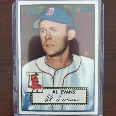 1952 Topps Baseball Card.  Al Evans - Boston Red Sox. Card #152