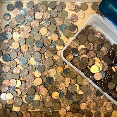 Penny Collection with Wheat and WWII