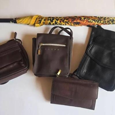 5 Crossover Bags Including 3-Fossil, 1-Guess + And Umbrella