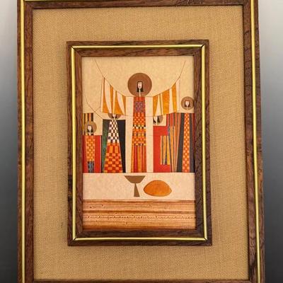 Double-Framed Religious Print Of Jesus Breaking Bread By Artist Fernando Llort 