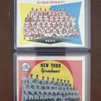 Topps Baseball Cards. Cincinnati & New York Yankee Team Cards