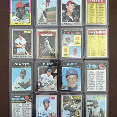 Vintage Topps Baseball Cards. Lou Brock, Jim Palmer, Harmon Killebrew, and More