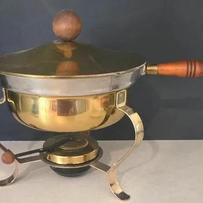 Danish MCM Brass Chafing Dish 